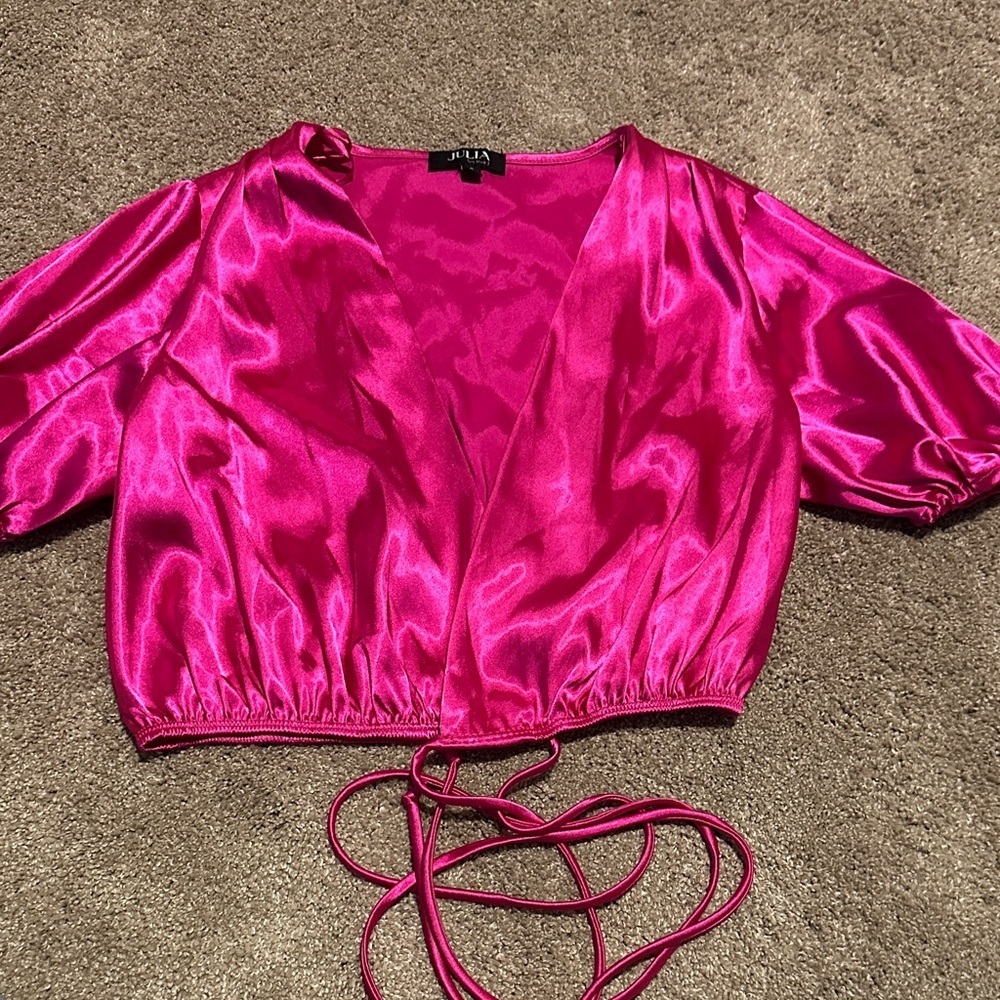 Julia Fuchsia Satin Blouse
